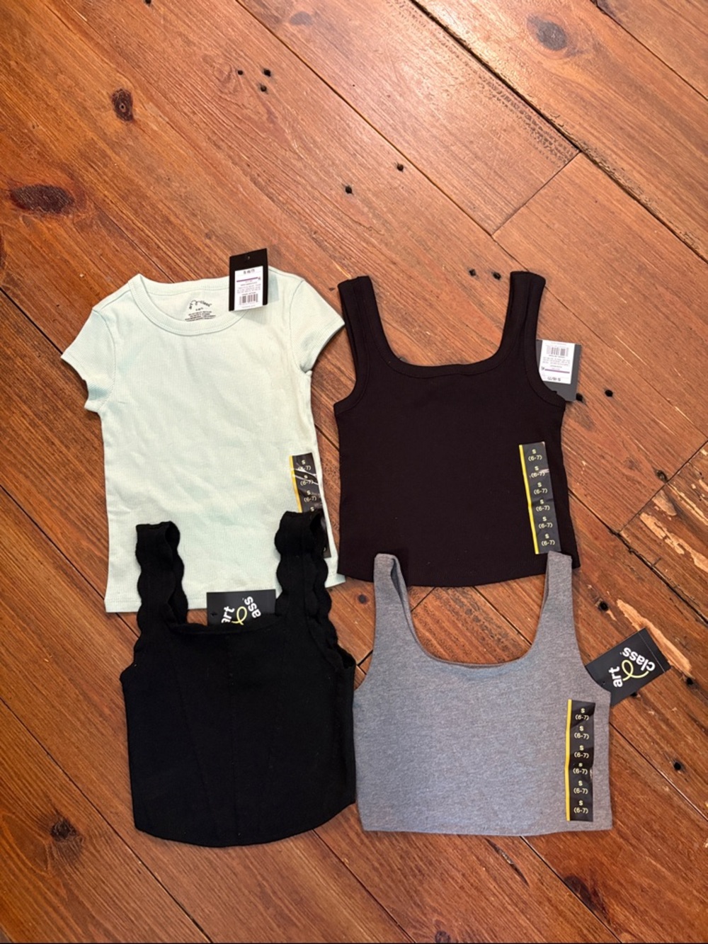 art class Girls Tank & Tee Set - Mint, Black, Gray